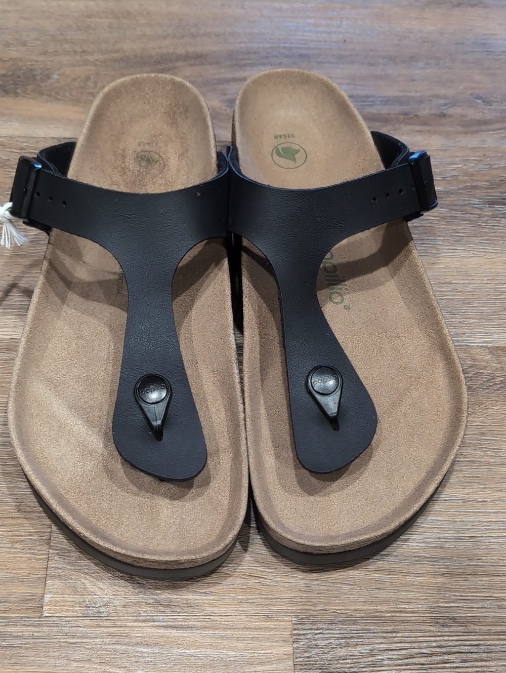 NWT Papillio by Birkenstock Gizeh Vegan Black Platform Thong Style Sandals - 10
